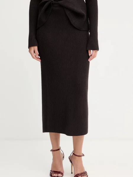 Twinset fustă cu lână maro