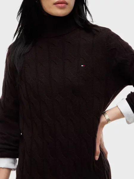 Шерстяное платье Tommy Hilfiger коричневое