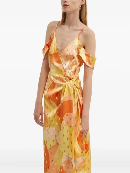 Rochie midi Never Fully Dressed până la genunchi de costum portocaliu
