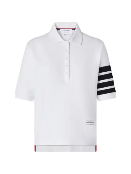 Tricou polo Thom Browne alb