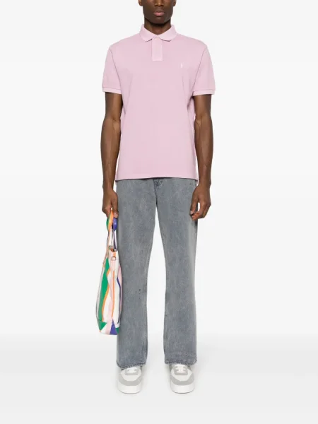 Tricou Polo Ralph Lauren de catifea cord cu dungi roz