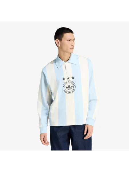 Tričko adidas Graphic Long Sleeve Polo Shirt Ice Blue L modré