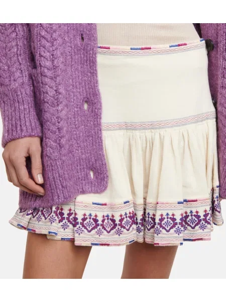 Fustă Marant Etoile cu broderie alb