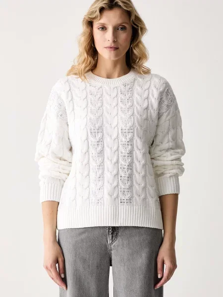Guess pulover pentru femei cu CASSANDRA alb