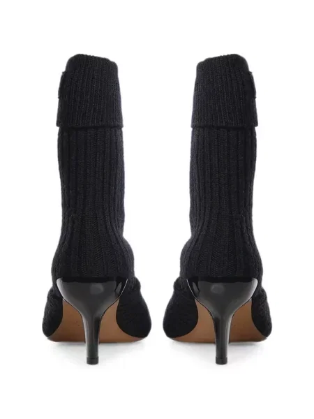 Cizme scurte Chloé tricotate negru