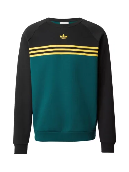 ADIDAS ORIGINALS Mikina Chest Stripes Crewneck žlutá / smaragdová černá