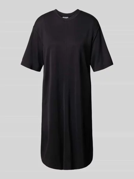 Sukienka T-shirtowa o długości do kolan z okrągłym dekoltem Jake*s Casual czarna
