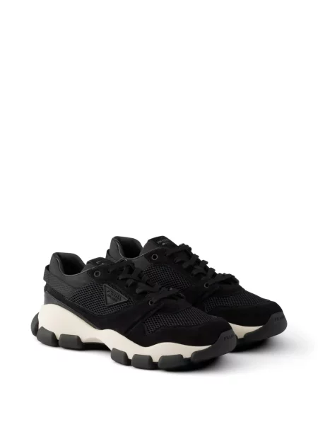 Sneakerși Prada din piele de căprioară negru