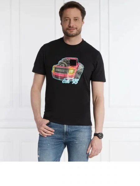 HUGO Tricou Damotoro | Relaxed fit negru