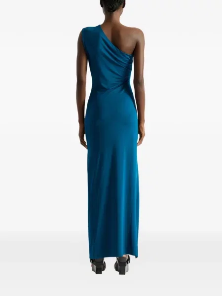 Lung rochie Balmain din jerseu drapată albastru