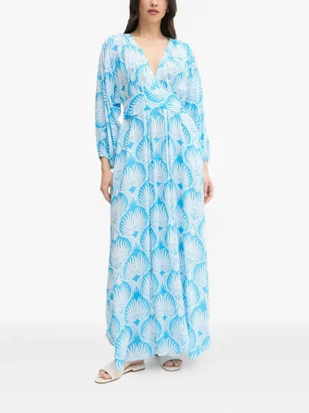 Rochie maxi Melissa Odabash cu imagine plisată de costum albastru