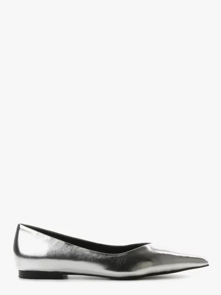 Кожаные балетки Leberdes серебряные