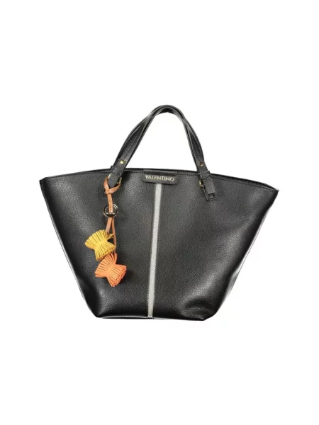 Lniana torebka Valentino Bags czarna