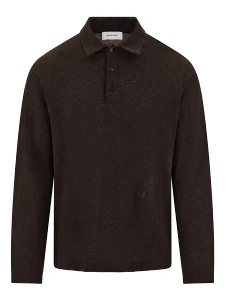 Polo Ferragamo cu mâneci lungi maro