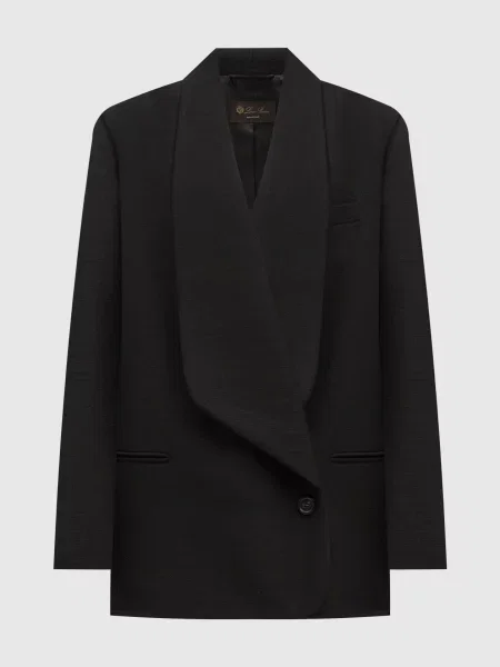 Двобортний жакет з вовни Loro Piana чорний