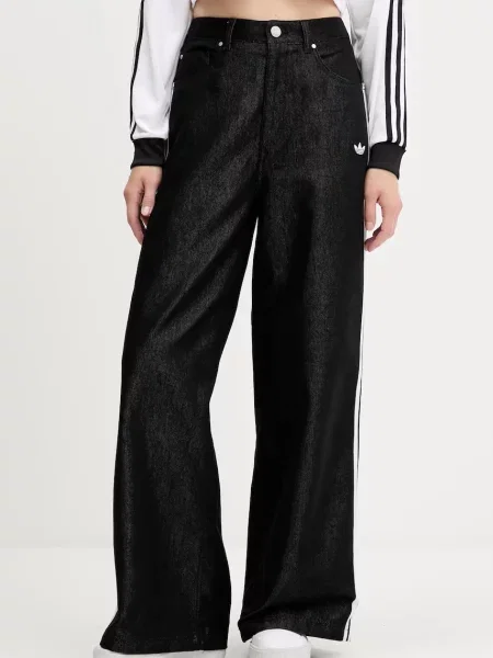 Džíny adidas Originals Baggy Shine Dnm high waist černé