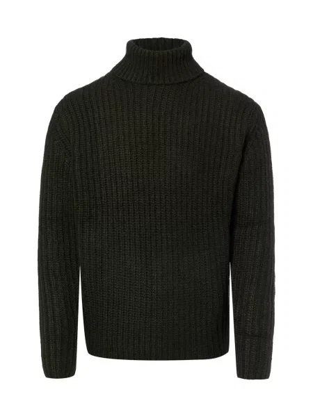Finshley & Harding London sweter z dzianiny z domieszką wełny Mężczyźni Wełna S zielony