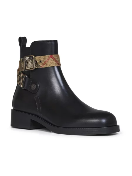 Botki Burberry skórzane czarne