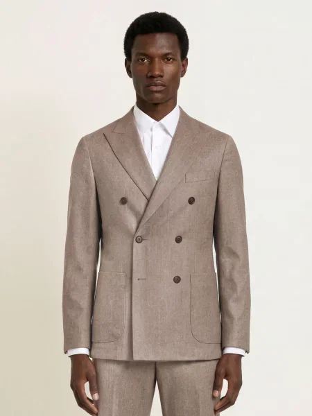 Boss Oblekové Sako Hanry Slim Fit open brown hnědé