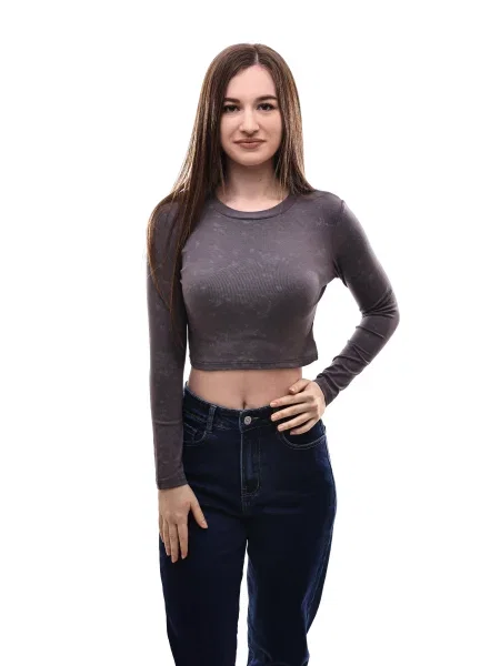 Лонгслів LUMO темно-сірий віскоза/поліестер сірий