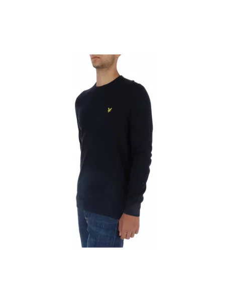 Dzianinowy sweter Lyle & Scott niebieski