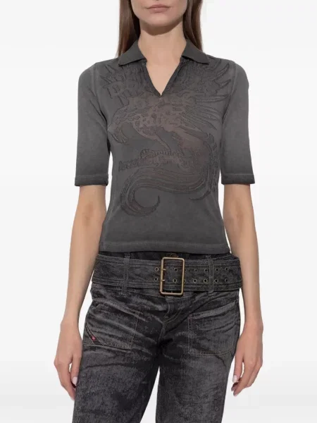 Tricou Diesel cu autograf gri