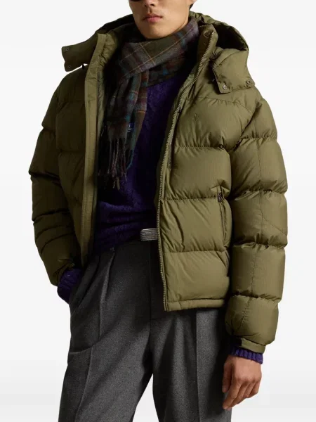Portofel Polo Ralph Lauren din piele cu dungi cu glugă verde
