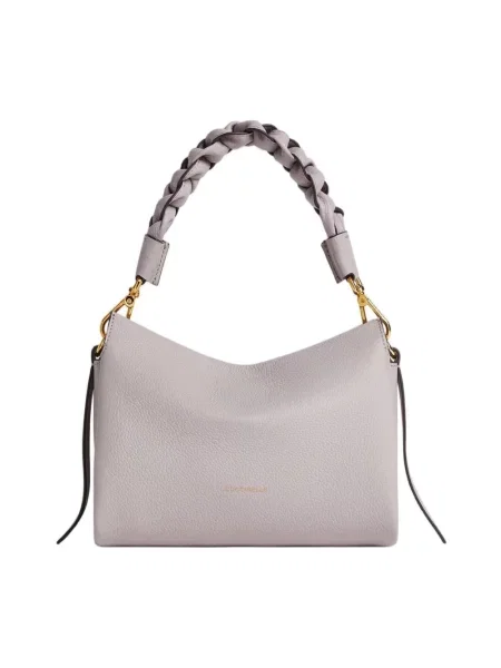 Mała torba Coccinelle skórzana beżowa