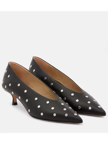 Kožené lodičky Le Monde Beryl se cvočky černé