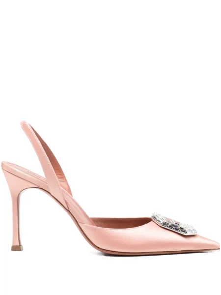 Pantofi cu toc Amina Muaddi slingback roz