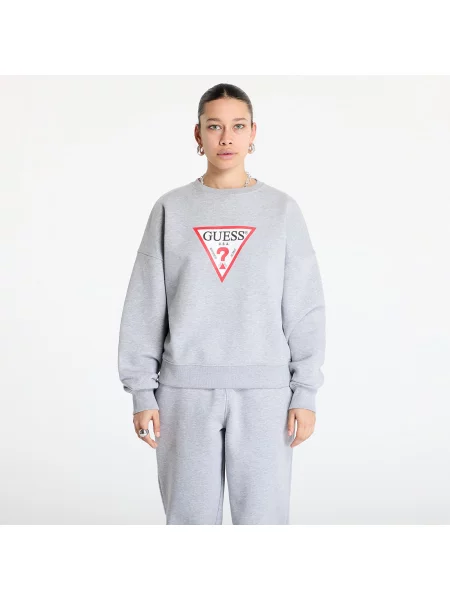 Суитшърт Guess JEANS Oversized Iconic Triangle Sweat Medium Grey Heath S сиво