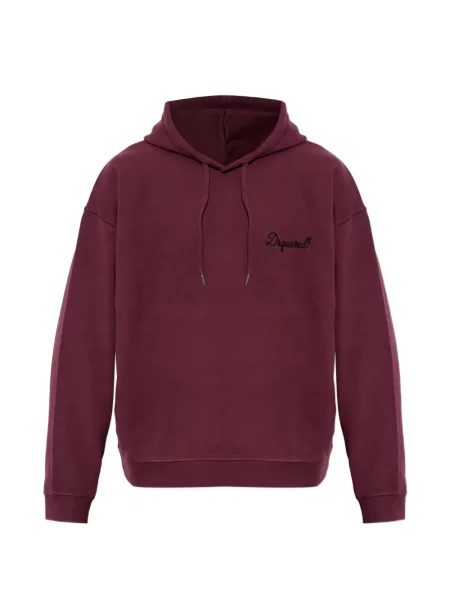 Hanorac cu glugă Dsquared2 cu broderie cu cordon roșu