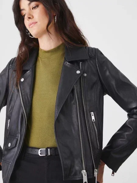 Medicine geaca de piele femei de tranzitie negru