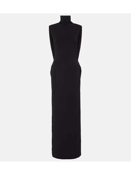 Rochie maxi Nina Ricci din jerseu de costum negru