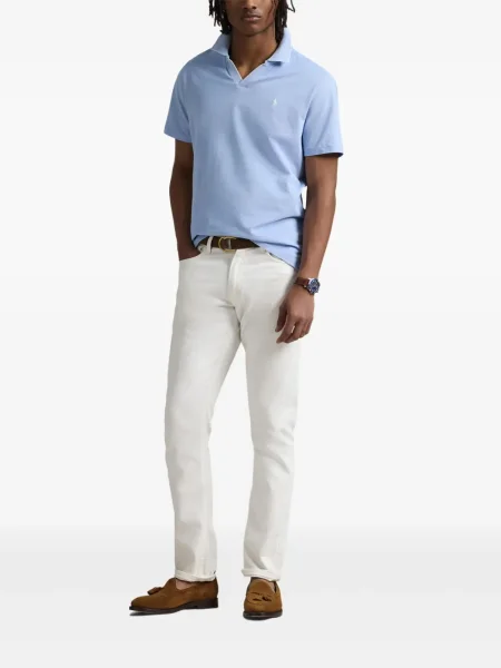 Slip de baie Polo Ralph Lauren cu broderie din piele de căprioară în carouri albastru