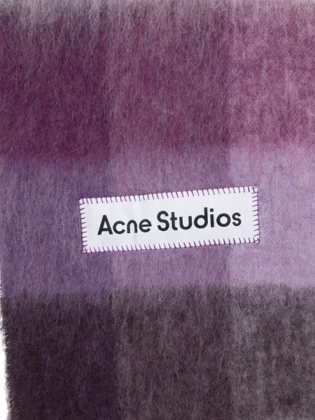 Kostkovaný šál Acne Studios fialový