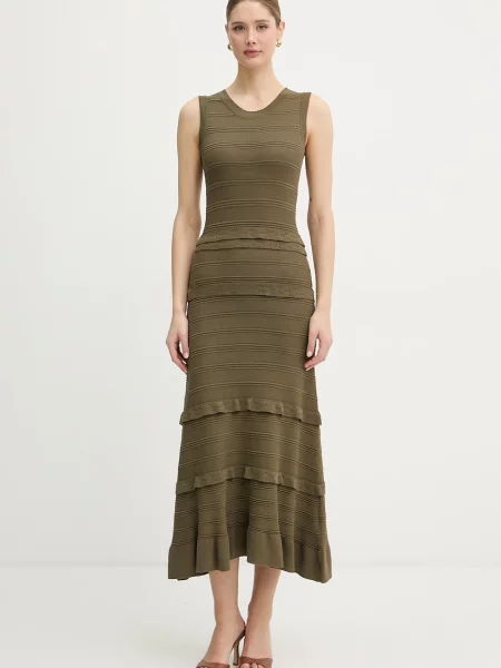 Morgan rochie cu vâscoză verde