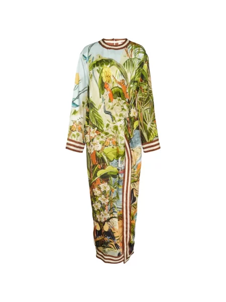Rochie maxi Alemais cu imagine cu imprimeu tropical verde