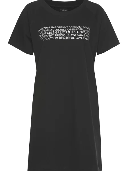 VIVANCE Spalna srajca Dreams črna bela