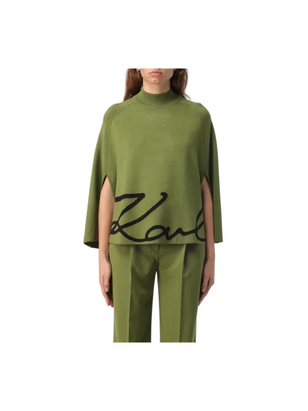 Sweter z golfem Karl Lagerfeld zielony