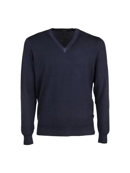 Sweter Drumohr wełniany casual niebieski