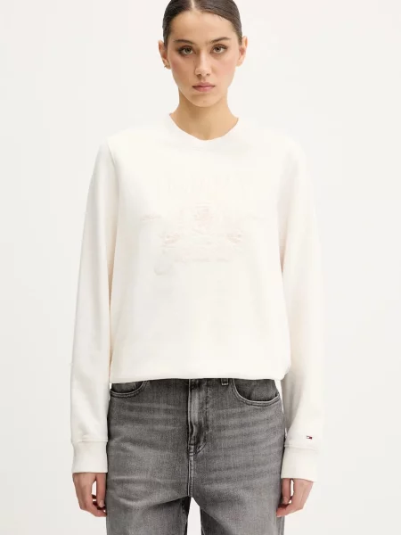 Tommy Jeans hanorac de cu imprimeu bej