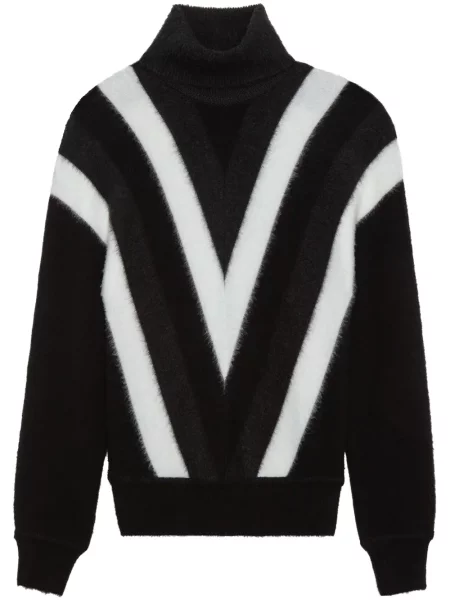Sweter Saint Laurent wełniany z nadrukiem czarny