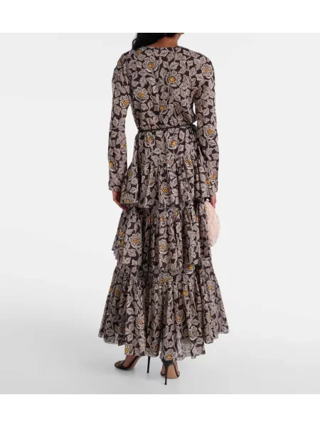 Rochie midi Zimmermann cu model floral până la genunchi de costum negru
