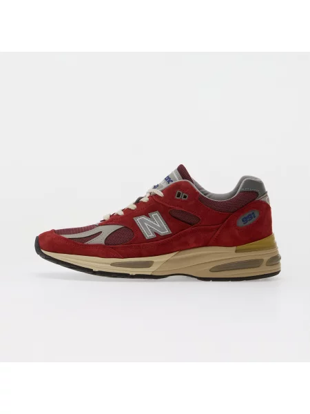 Sneakers New Balance Made in USA Karanda Red/ Cordovan/ Harbor Mist EUR 11 červená