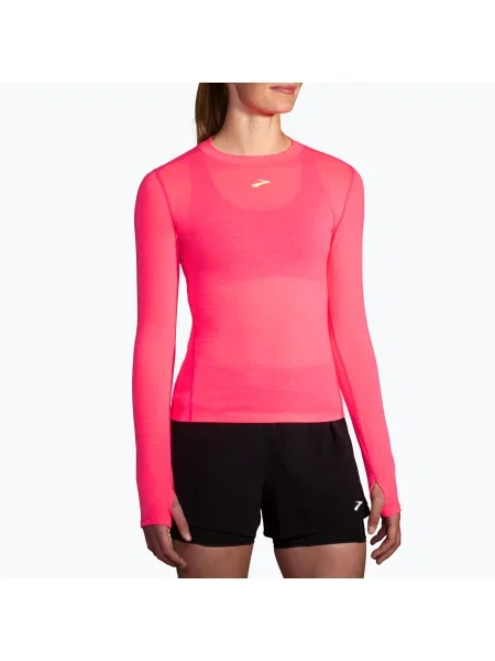 Дамски анцуг за бягане с дълъг ръкав Brooks High Point розово