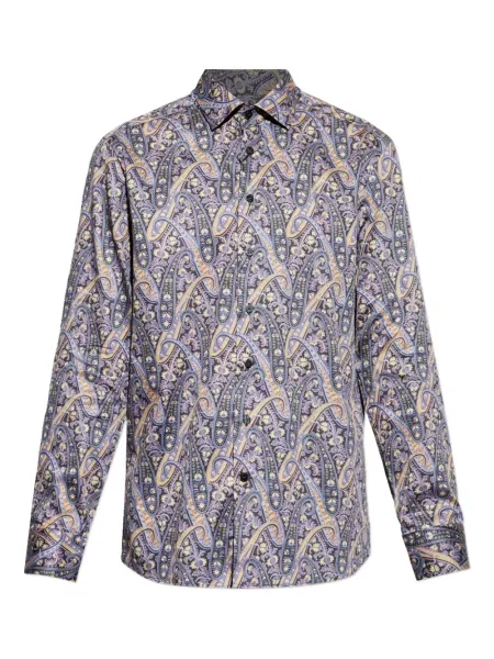 Cămașă Etro cu imagine cu model paisley violet
