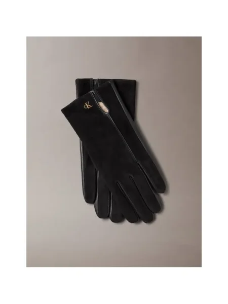 Calvin Klein Mănuși | piele întoarsă cu adaos de lână negru
