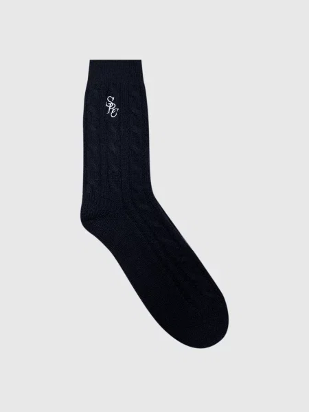 Шерстяные носки Sporty & Rich с принтом синие