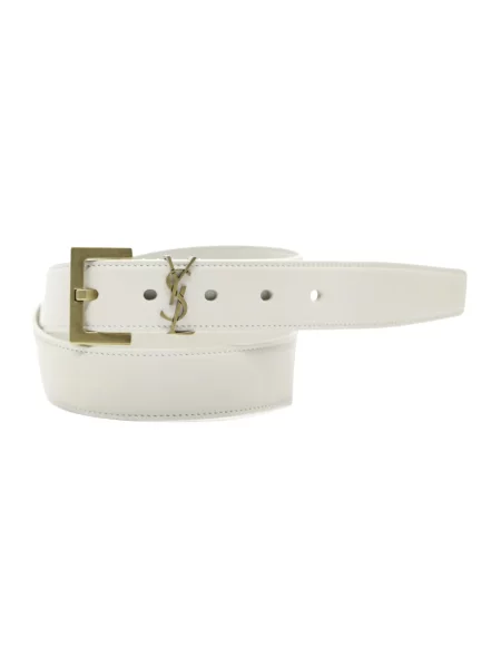Pasek Saint Laurent skórzany biały